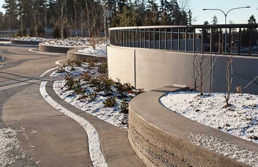 Architectural concrete, decorative concrete, Lithocrete, Bomanite, sedimentary walls by Belarde Company, Seattle, Washington