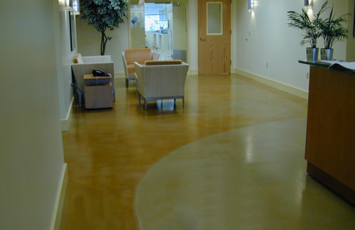 Interior decorative concrete, Stained toppings, architectural concrete, Belarde Company, Seattle