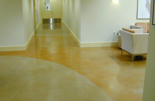 Interior decorative concrete, Stained toppings, architectural concrete, Belarde Company, Seattle