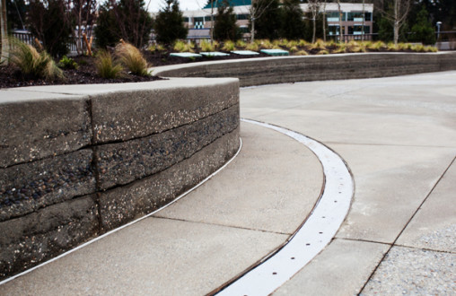 Architectural concrete, decorative concrete, Lithocrete, Lithocrete sedimentary wall by Belarde Company, Seattle, Washington